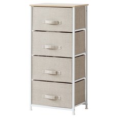 布藝奶油四抽收納櫃, 奶油色