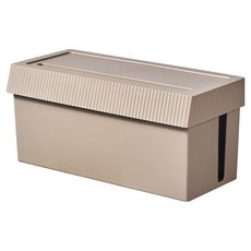 簡約延長線電源線整理收納盒 BRP1251, 1個, 淺棕色