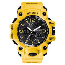 Soyo商會 軍人 學生 高級款 電子運動手錶, 黃色, 1個