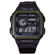 逍遙商會 多功能學生軍人防水運動手錶, 綠色, 1個