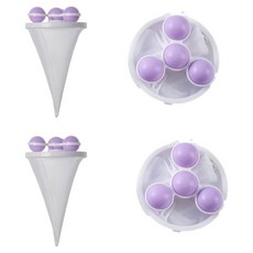 Welltium洗衣機清潔球清潔濾網袋, 紫色, 4個