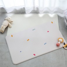 Bebeff 尿布更換臺專用 PVC 雙面軟墊, 蠟筆 + 象牙白