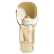 DING DONG PET 寵物多功能收納零食便攜水瓶, 1個, 白色