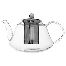 Premier 寬底玻璃濾茶壺, 1個, 1.2L, 銀色 + 透明色