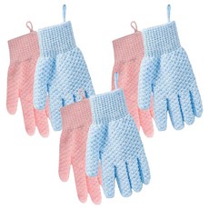 Black Join 低刺激去角質沐浴手套 2件組, 3套, 粉紅色, 藍色