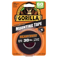 GORILLA 雙面膠帶 25.4mm x 1.52m 黑色, 1個