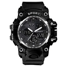 Soyo商會 軍人 學生 高級款 電子運動手錶, 黑色, 1個