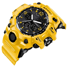 所曜商會 高級雙顯學生軍人運動手錶, 1個, 黃色