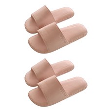 Well Life 悅生活 Best buy 法國精品簡約皮紋EVA止滑靜音拖鞋2雙組, 粉色, 1組