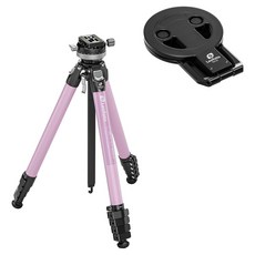 레오포토 여행용 카본삼각대 + 맥세이프 스마트폰 스탠드 세트 핑크 블랙, 1세트, LY-265CF-PK + PM-05-BK