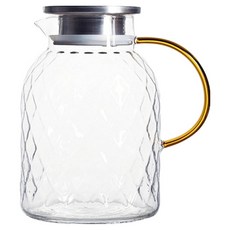 FOREVER 耐熱玻璃把手水壺 格菱紋款, 1個, 透明色, 1.8L