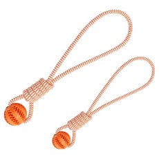 Wavy Days 寵物繩結球玩具2件組, 1套, 橘色