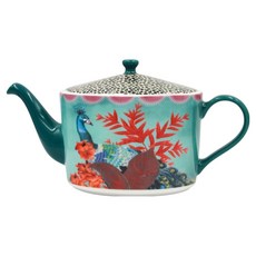MIKASA SarahArnett瓷製彩繪濾茶壺 蝶舞孔雀, 1個, 1.1L, 混和顏色