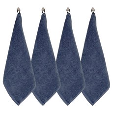 Songwol 松月 Clean素色掛環毛巾 30 x 30 cm, 4個, 深天藍色