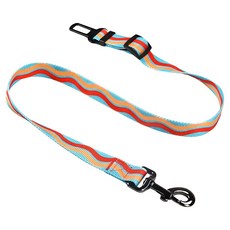 摩達客 寵物用汽車安全 編織造型款 汽車專用安全繩 中小型狗狗適用, 1個, 波浪款