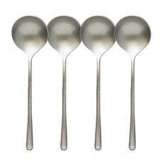 JUST HOME 復古304不鏽鋼甜品匙 7289-06B-1, 霧面銀色, 4個
