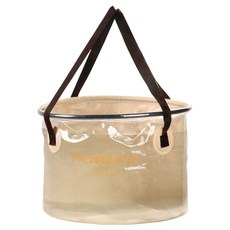 NOBANA 加厚摺疊透視水桶 附掛袋 30L, 1個, 卡其色