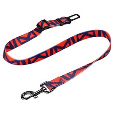 摩達客 寵物用汽車安全 編織造型款 汽車專用安全繩 中小型狗狗適用, 1個, 紅藍色