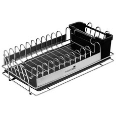 Masterclass 餐具碗盤瀝水架 41cm, 1個, 銀色 + 黑色