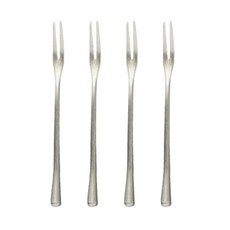 JUST HOME 復古304不鏽鋼水果叉 7289-05B-1, 霧面銀色, 4個