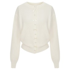 Sellys 女款 蝴蝶結珍珠裝飾圓領 針織外套 I5C-CCA016