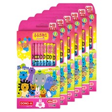DONG-A Juju Friends HB鉛筆, 60個, 粉紅色 + 黑色