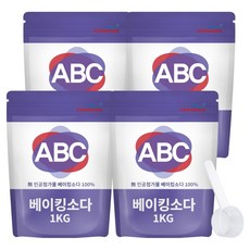 ABC清潔劑 小蘇打粉補充包 1kg x 4入 + 量匙組合, 1套