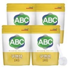 ABC清潔劑 檸檬酸 袋裝 1kg x 4入 + 量匙組, 1套