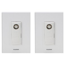 nano 電氣 Art2 SIMPLE 1位用 CATV 2路嵌入式模組 白色, 2個