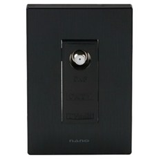 nano 電氣 Art2 SIMPLE 1孔用 CATV 2路 嵌入式模組 全黑色, 1個