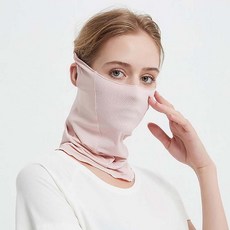 OCEANSUNFISH 女款 防曬/冰感透氣護頸/360度臉頸一體掛耳面罩 防紫外線戶外/騎行/運動/披肩/遮陽/護眼角 面罩, 1個, 粉色
