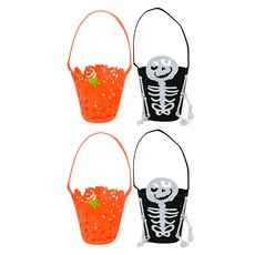파티클럽 할로윈주머니 해골바구니 2p + 호박바구니 2p 세트, 혼합색상, 1세트
