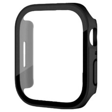 ITS LIFE Apple Watch 9H方形強化玻璃保護殼 全覆蓋, 啞光黑
