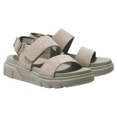 Timberland 女款 後帶式皮革涼鞋 A61MGEO3, 25.5cm, 淺灰褐色