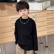 스타빈 아동용 베이직 컬러 반하이넥 티셔츠