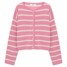 에이비에프지 여성용 스트라이프 라운드 니트 가디건 AFY4ZY32