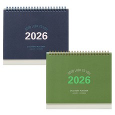 테이블토크 2026 캘린더 플래너 2종 세트, 올리브그린, 인디고블루, 1세트