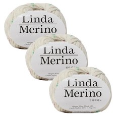 Yarna 琳達美麗諾編織毛線 50g, 3個, 702 象牙白