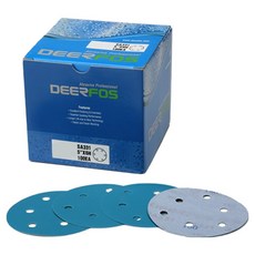DEERFOS SA331 6孔 180號 不鏽鋼用 吸塵圓形薄膜砂紙 125mm 100片, 1個