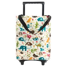 Tiger Pavilion 便攜手拉買菜車/可折疊拖輪包 pu輪加粗拉桿, 1個, 動物園 + 白色