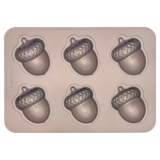 Hanomad 橡果造型瑪德蓮烤盤 6孔 金色, 1個