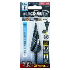 ZEST JW 鐘元 階梯鑽 13階 中型 六角多功能黑色 4-25mm Z-MST425, 1個
