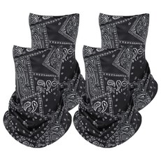 Moin 佩斯利頸管圍巾, 黑色, 4個