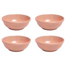 LIVINGMATE 美耐皿 團體膳食 標準型 湯碗 14.2 x 5.3 cm, 莫蘭迪粉, 4個, 單品