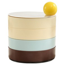 飾品小物迷你4層收納盒 BRP1247, 黃色, 1個