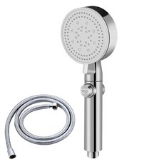 Tiger Pavilion 5檔增壓淋浴頭 + 軟管 1.5m, 1套, 銀色