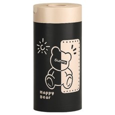 오름데이즈 휴대용 끈 쓰레기 봉투 흑백 곰돌이 45 x 45cm 50p, 1개, 12L