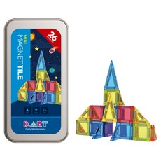 The Art迷你磁鐵磁磚塊教具 26入+錫盒組, 1套, 隨機出貨