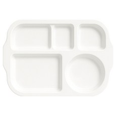 LIVINGMATE 韓國製幼兒用美耐皿餐盤, 1個, 奶油白, 單品