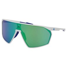adidas 愛迪達 運動護目鏡 太陽眼鏡 SP0073-21Q, 1個, 白色(鏡框), 綠色(鏡片)